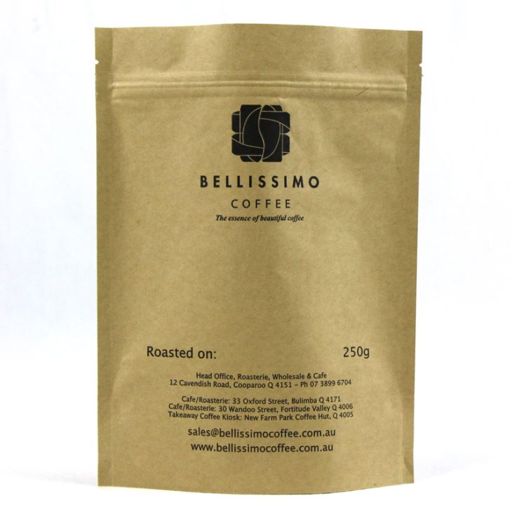 250 g kavos maišeliai su užtrauktuku