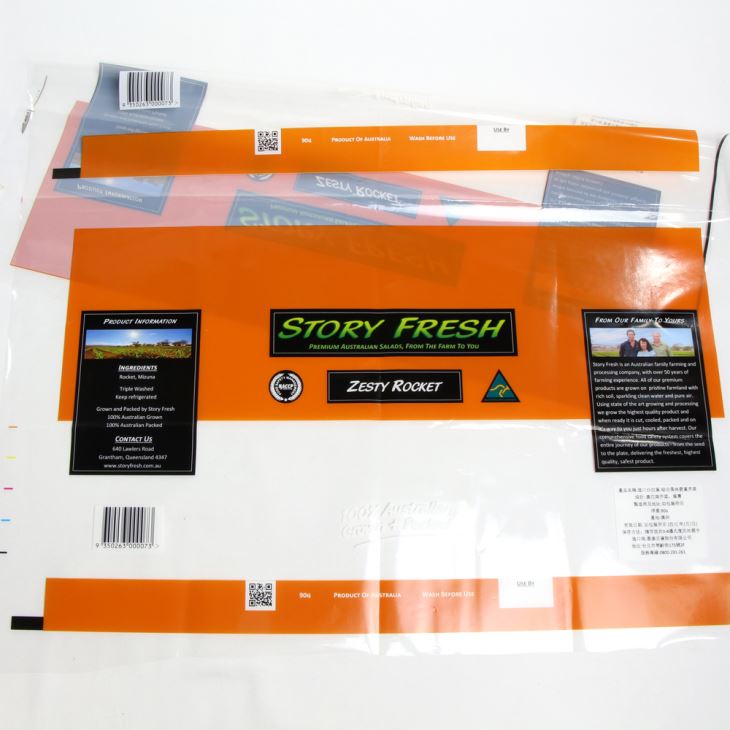 35 "Micon" priešgaisrinė BOPP plėvelė, naudojama daržovių / salotų pakavimui