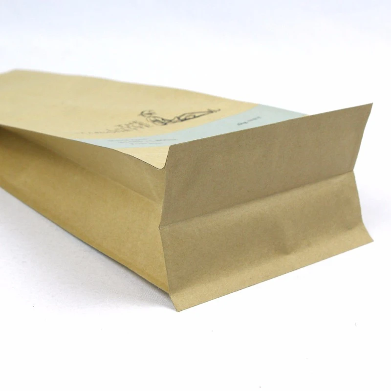 Kraft Paper Aluminium Foil Bag With Valve 8 Side Sealed
