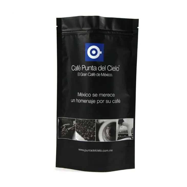 Aliuminio folija atsistoja kavos užtrauktuko maišelis