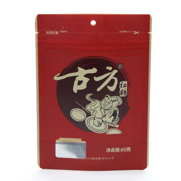 Aliuminio folija atsistokite „Kraft“ maisto pakavimo krepšys su užtrauktuku