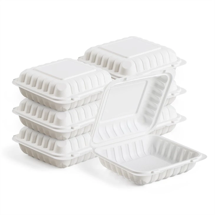 8x8 colių keptos vištienos traškučių pakuotė Biologiškai skaidžių maisto produktų talpykla vienkartinė PP pietų dėžutė Mikrobangų krosnelė išsinešimui su vyriais