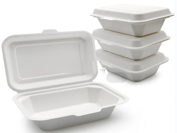 Bagasse To Go konteineriai su dangteliais