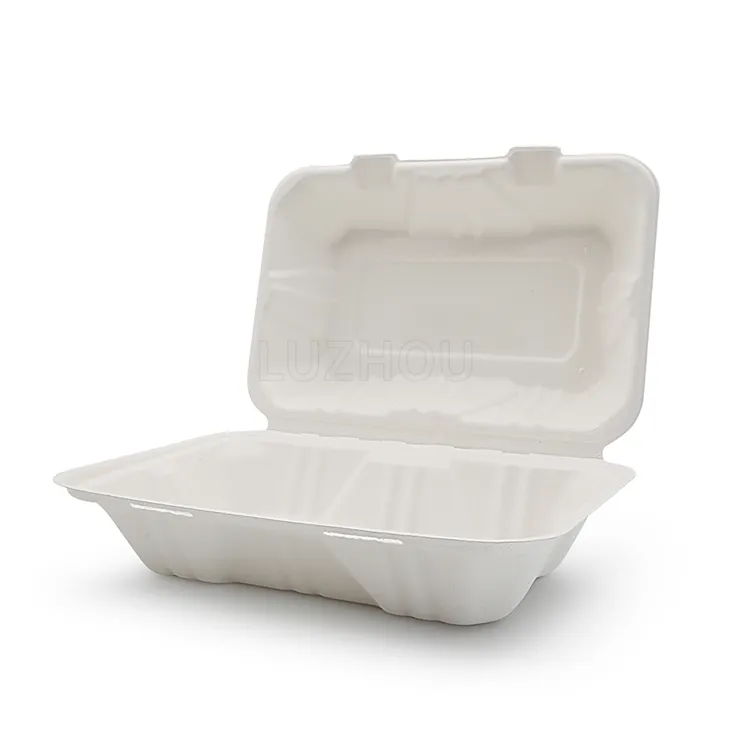 To Go Containers Bagasse Hinged